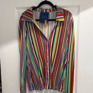 Simon Miller Colorful Striped Button-Up Shirt